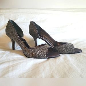 Nina Women's Federic D'Orsay Pump high heels in sparkly gunmetal, size 9…